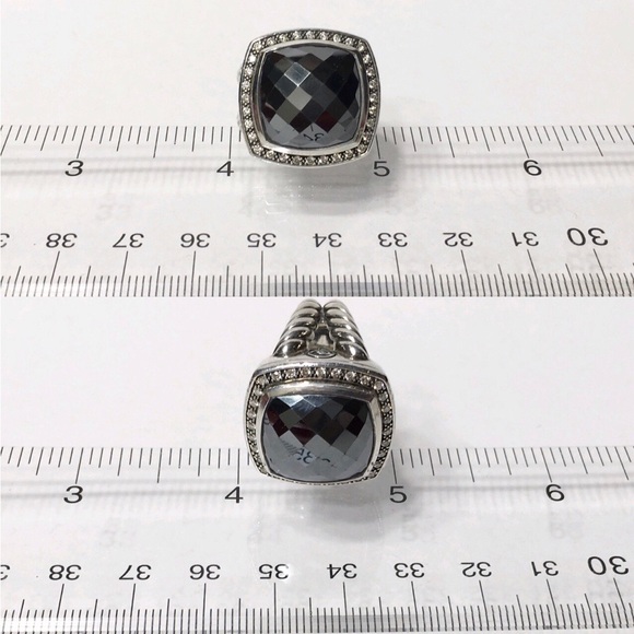 David Yurman Hematite Diamond Albion Ring - Picture 7 of 8
